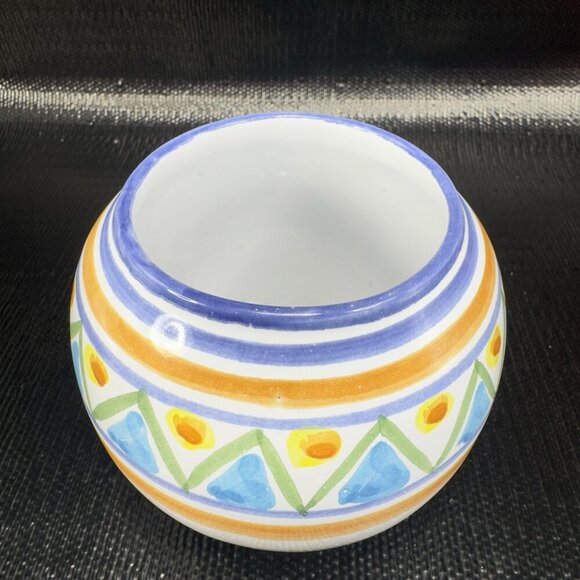 Hand Made Italian Art Pottery Signed TERRAGLIA Round Dish Bowl Vase Made Italy - Picture 7 of 9